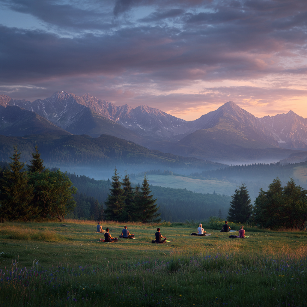 Щасливі люди після йоги